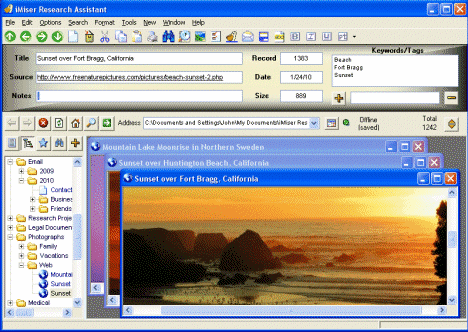 IMiser Web Organizer Screenshot